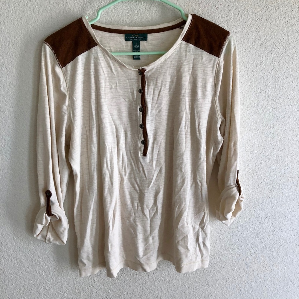 Ralph Lauren Top, Velvet Shoulders
